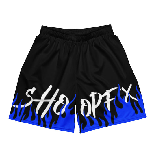 BLUE FLAME MESH SHORTS