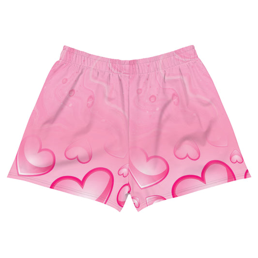 WOMENS PINK LOVE ATHLETIC SHORTS