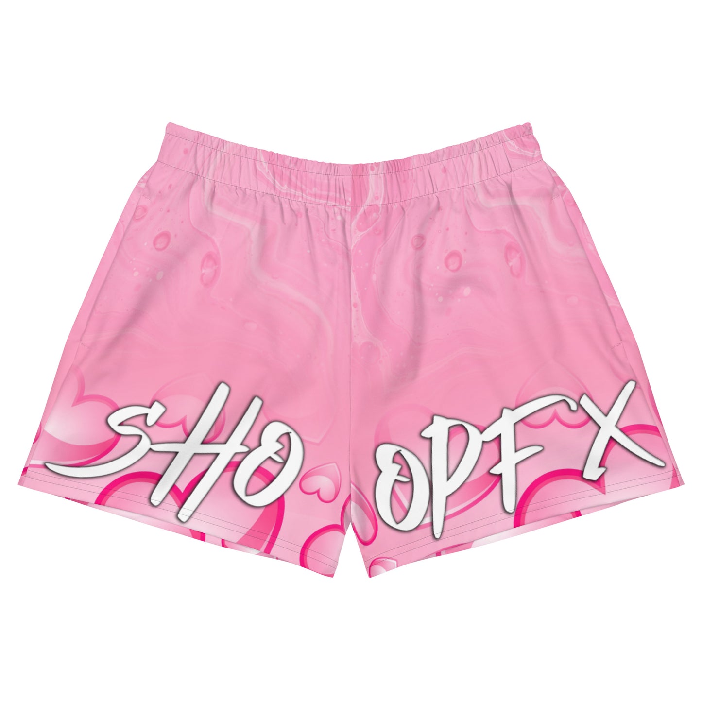 WOMENS PINK LOVE ATHLETIC SHORTS