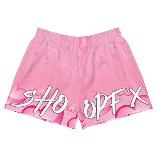 WOMENS PINK LOVE ATHLETIC SHORTS