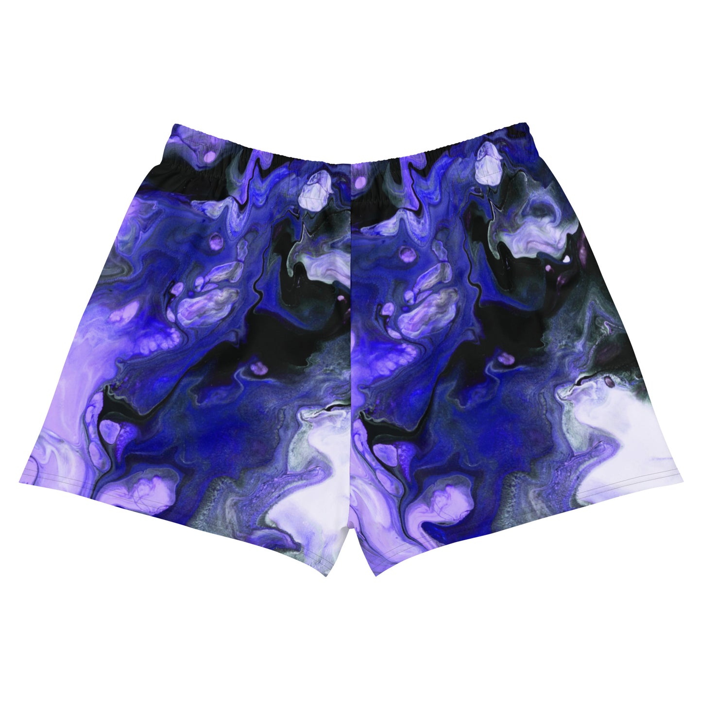WOMENS PURPLE MARBLE ATHLETIC SHORTS
